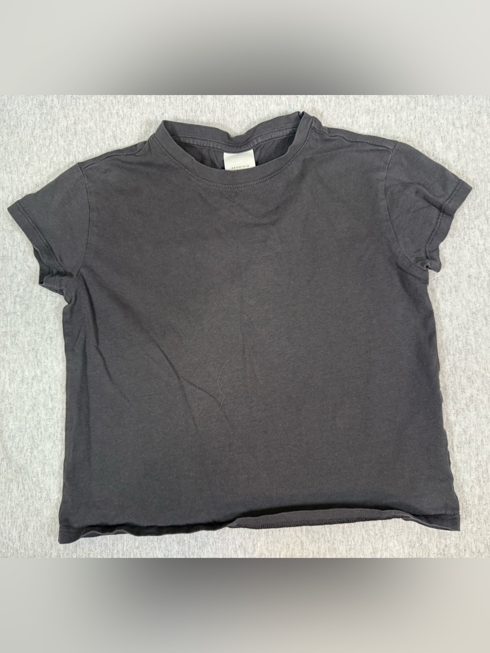 Zara Kids Charcoal Gray Basic Cotton Tee - Size 8–9Y